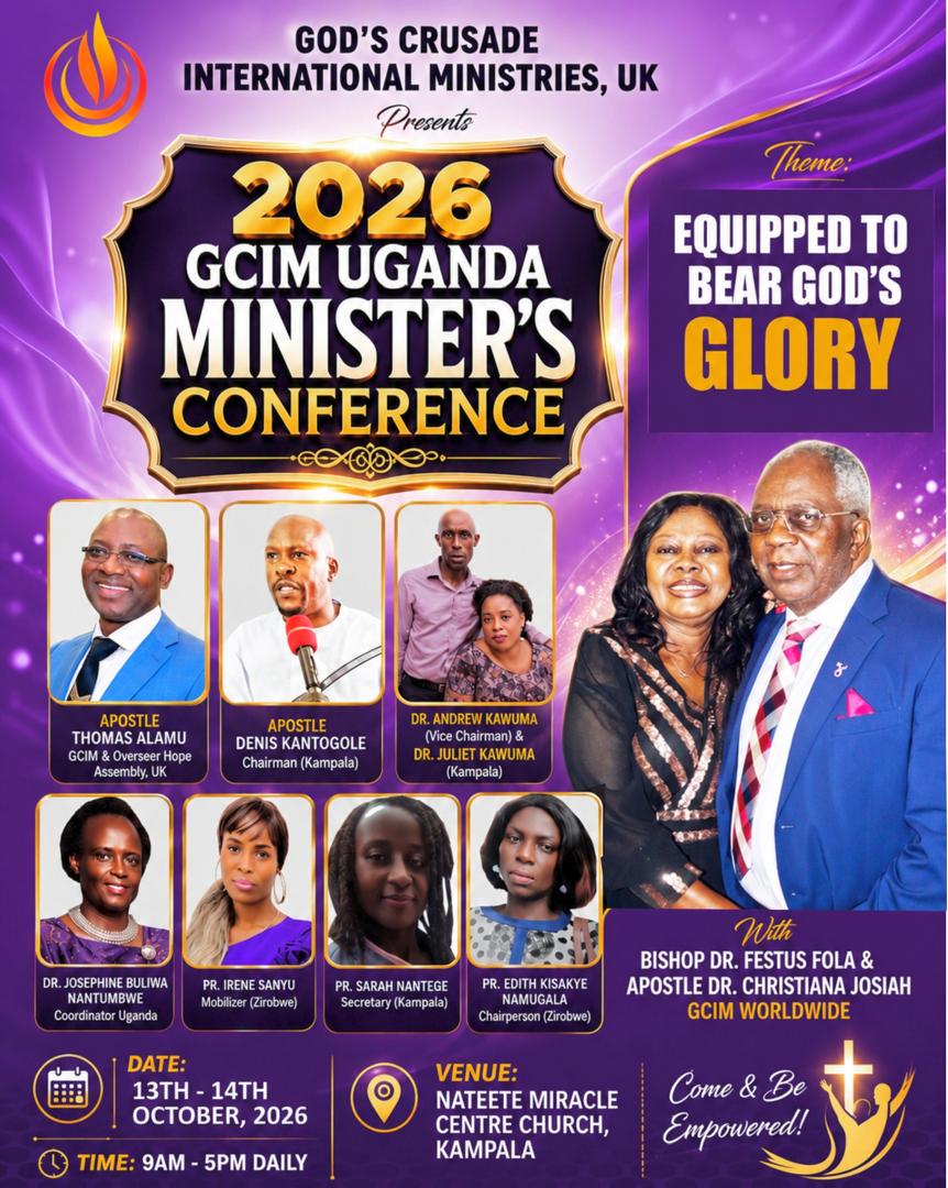 2026 GCIM Uganda Minister's Conference flyer — 13th to 14th October 2026, Nateete Miracle Centre Church, Kampala