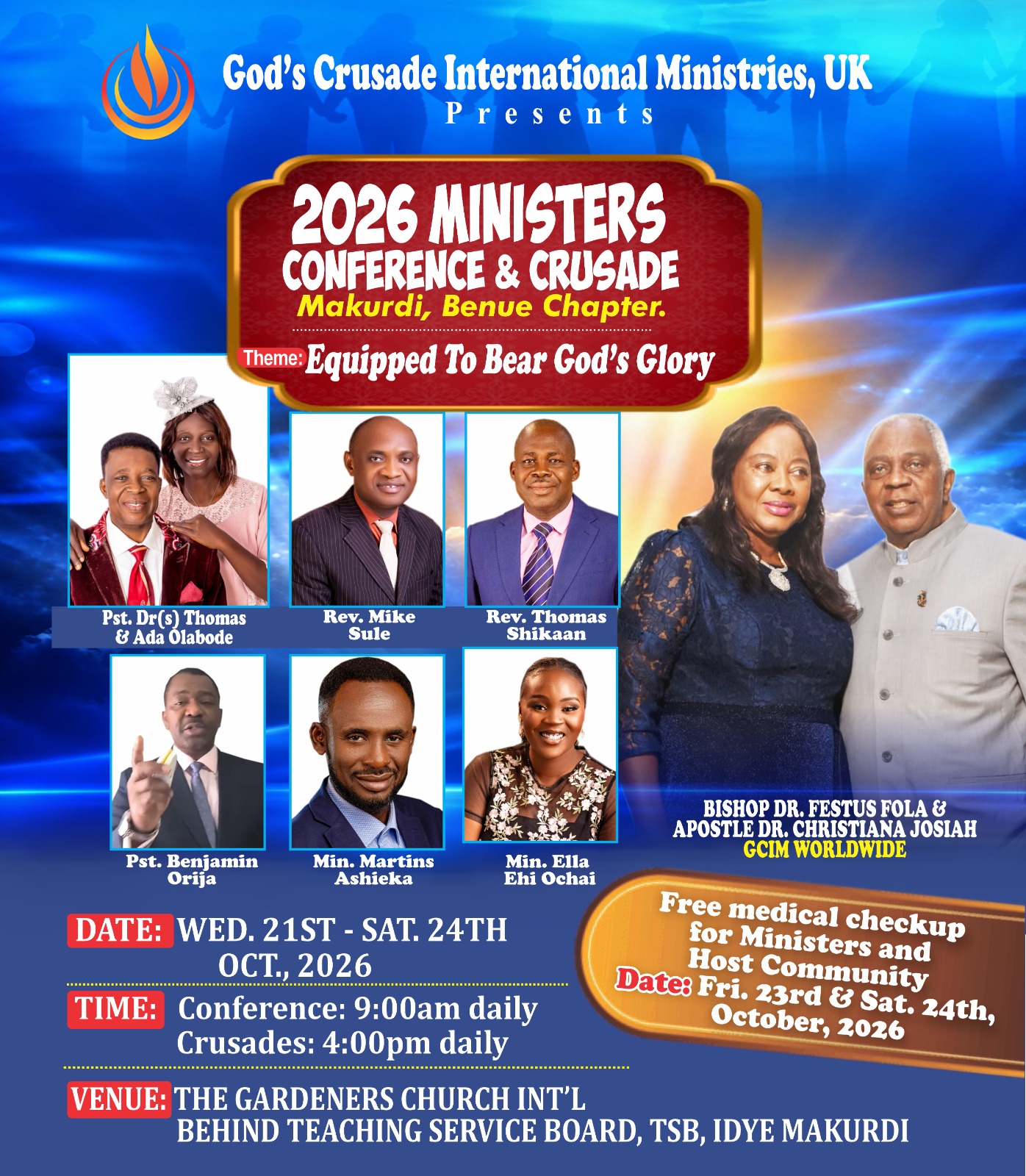 2026 Ministers Conference & Crusade Makurdi Benue chapter flyer — 21st to 24th October 2026