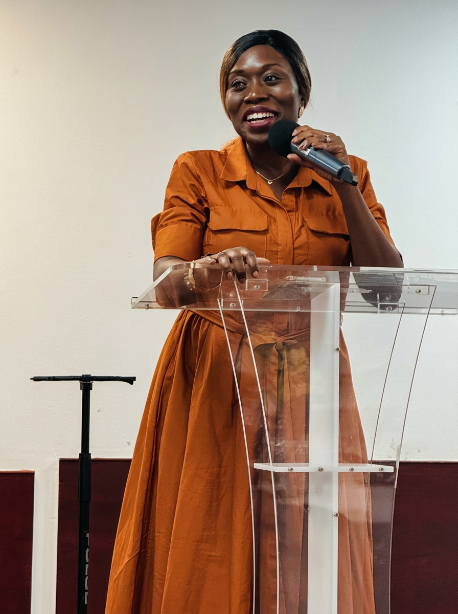 A speaker addressing attendees from the lectern at the GCIM Day Retreat 2026
